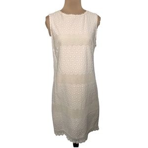 NWT Chelsea & Violet Off White Sleeveless Eyelet Sheath Dress, Size S